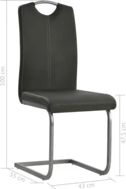 VidaXL Freischwinger 6 Stk. Grau Kunstleder