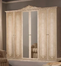 Elena Barock Design Kleiderschrank 6 Trg. In Beige