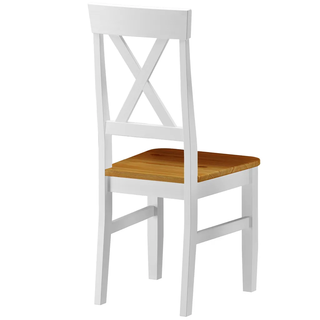 Küchenstuhl Massivholzstuhl Farbton Eiche Und Weiß Esszimmerstuhl Massivholz V-90.71-24WDoppelpack – Bild 9