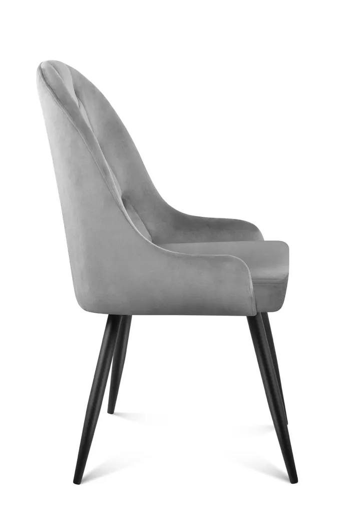 Mark Adler Prince 4.0 Esszimmerstühle Polsterstuhl Wohnzimmerstuhl Sessel Mit Rückenlehne Aus Samt Bis 130 Kg Grau – Bild 4