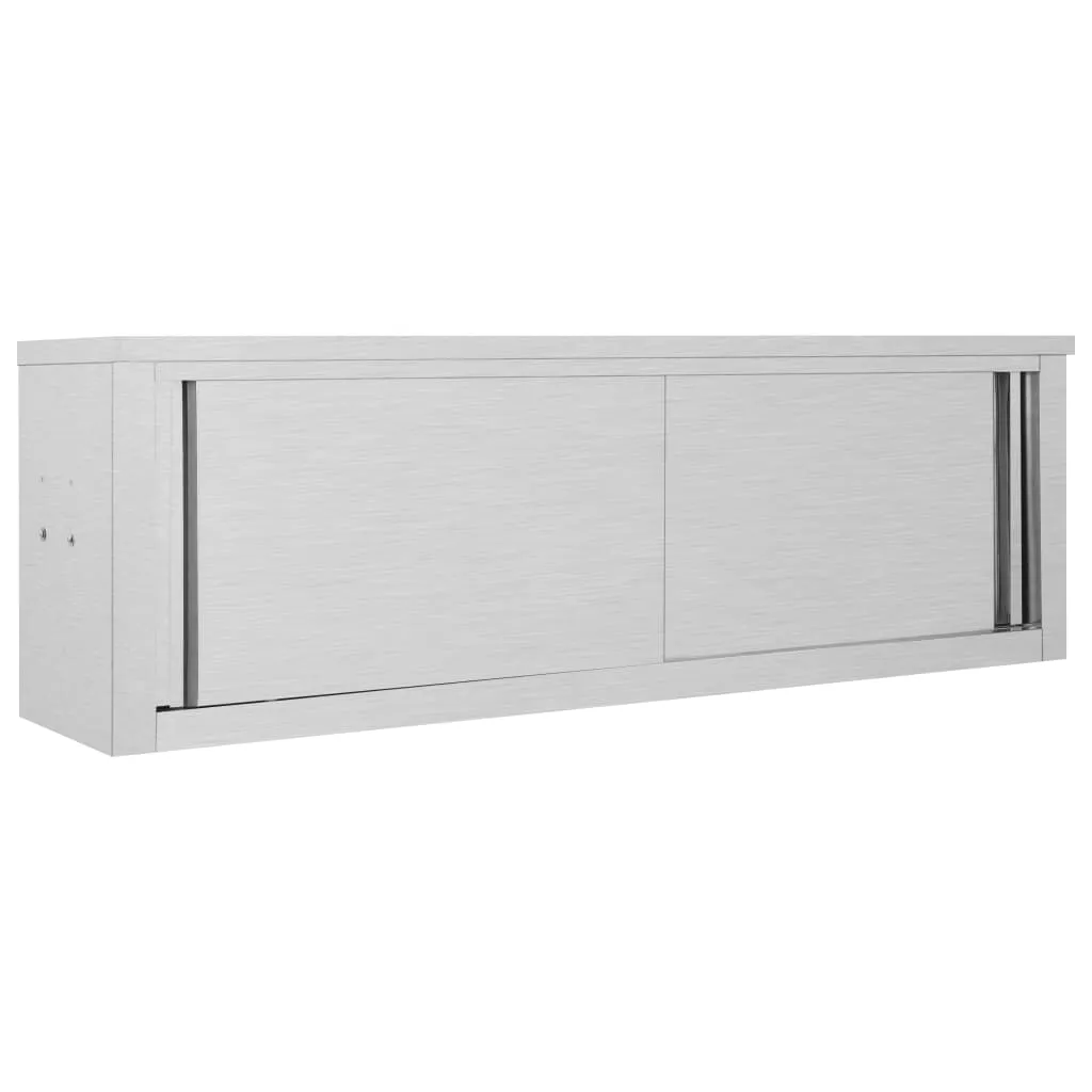 VidaXL Wandhängeschrank Mit Schiebetüren 150×40×50 Cm Edelstahl – Bild 3
