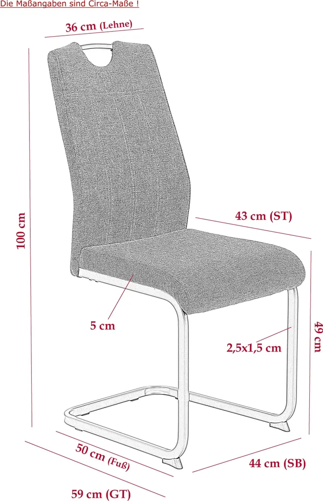 2er Set Esszimmerstuhl Britta - Webstoff Grün - 140kg Belastbar – Bild 2