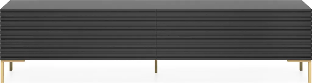 Selsey TV-Schrank Lammelo TV-Lowboard Schwarz Lamellenfront 175 Cm Breit – Bild 3