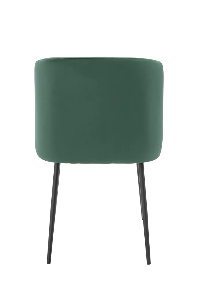 HOMEXPERTS Esszimmerstuhl Micky 2er-Set, Metall Schwarz, Samststoff Dunkelgrün – Bild 4