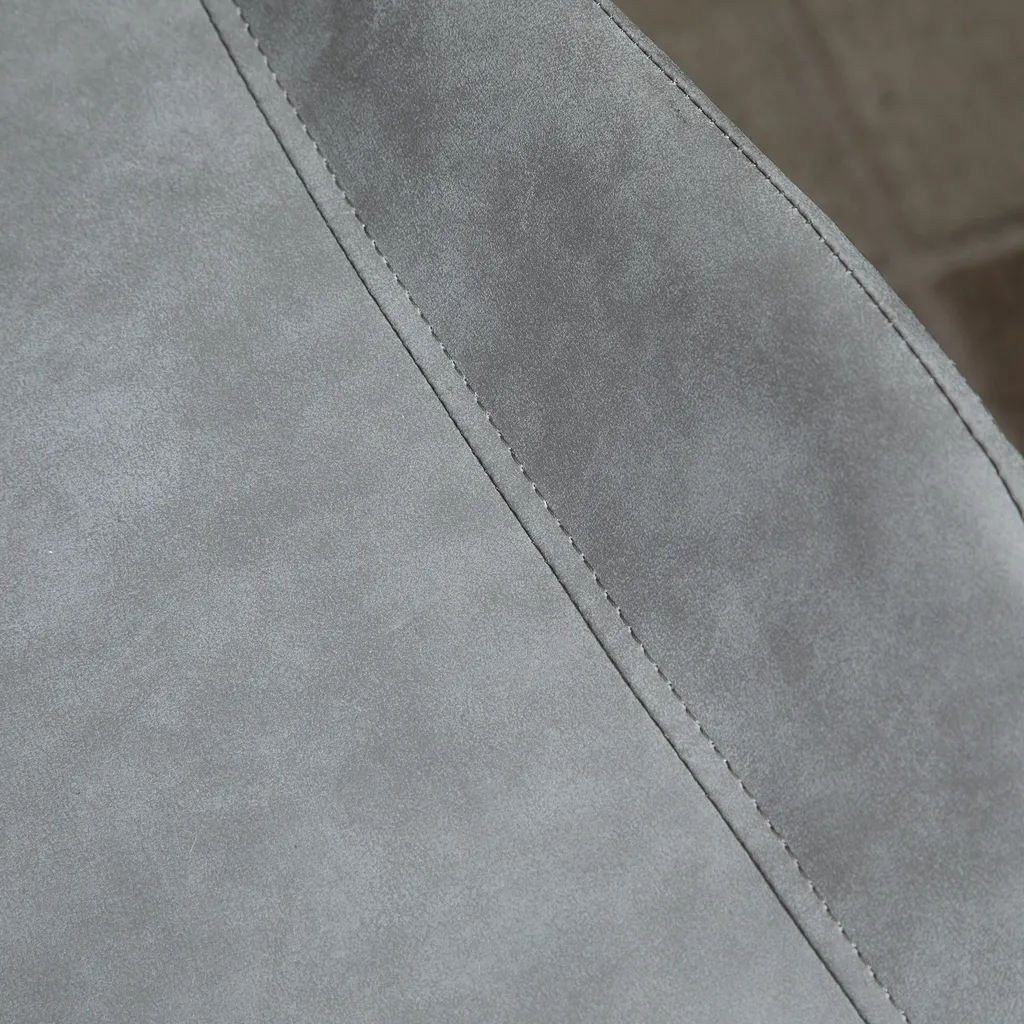 HOMCOM Essstuhl Moderner Wohnzimmerstuhl Mit Rückenlehne Esszimmerstühle Metallbeine Küchenstuhl Für Wohnzimmer Esszimmer Kunstleder Schaumstoff Metall Grau 51,5 X 59 X 82 Cm – Bild 8