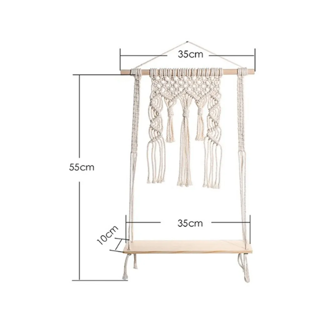 Wandregal Boho-Dekor An Der Wand Kerzenhalter Schwebende Holzdekorationsregale – Bild 2