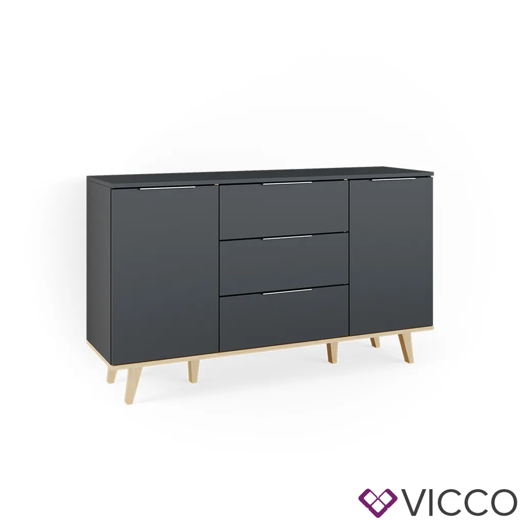 Vicco Sideboard Neptune Anthrazit Eiche 138 X 82 X 40 Cm Holzwerkstoff – Bild 2