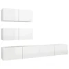 VidaXL 4-tlg. TV-Schrank-Set Hochglanz-Weiß Holzwerkstoff