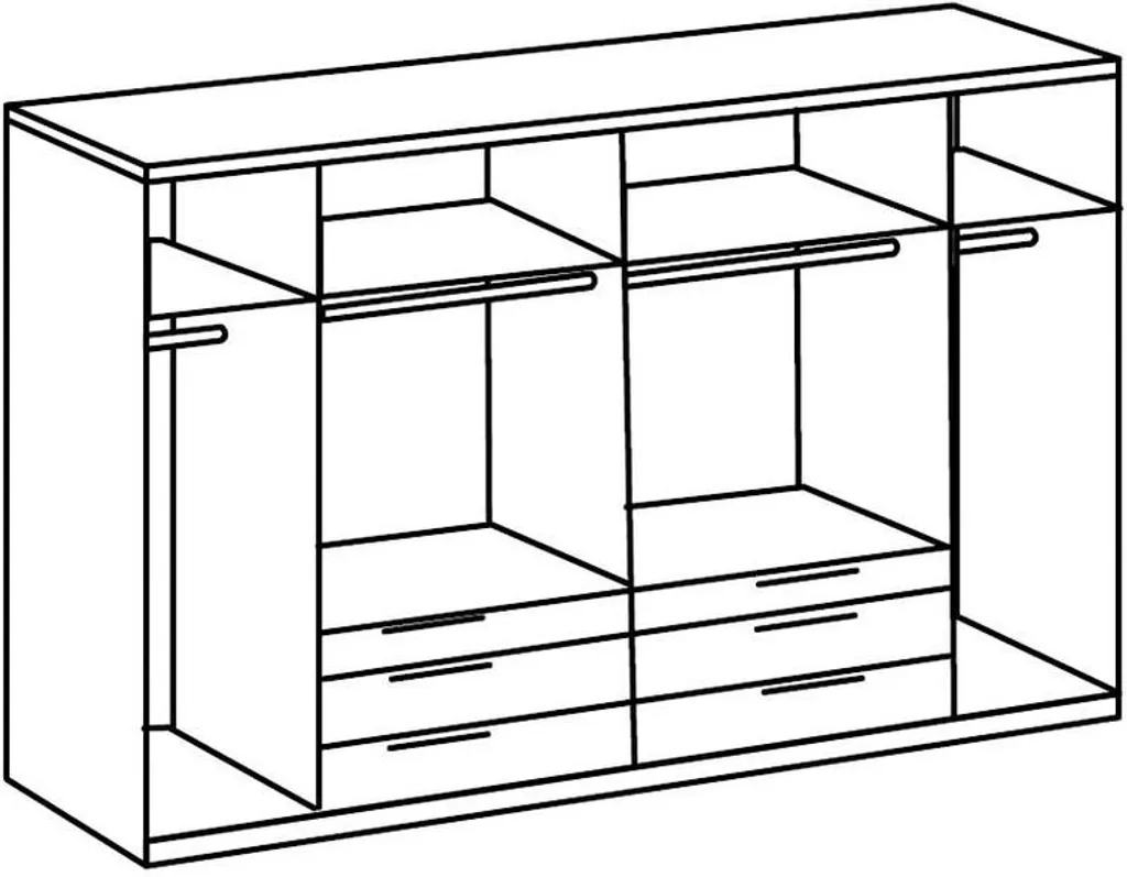 Detroit 6-türiger Kleiderschrank Plankeneiche / Schwarz, Passepartout (Rahmen):ohne Passepartout – Bild 6