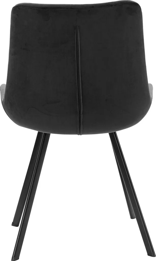 HOMEXPERTS Esszimmerstuhl Rose 2er-Set, Metall Schwarz, Samt Schwarz – Bild 4