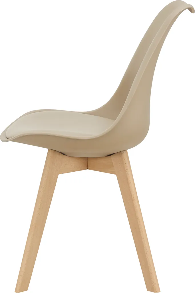 Esszimmerstuhl Dubrovnik 81 X 49 Cm 4er Set Polsterstuhl Wohnzimmerstuhl Küchenstuhl PolyurethanKunstleder Beige – Bild 4