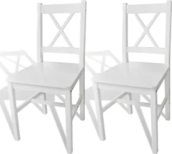 VidaXL Esszimmerstühle 2 Stk. Weiß Kiefernholz