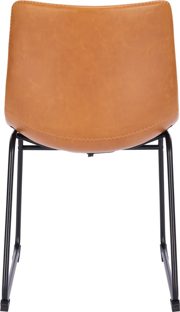 SVITA HARRY 2er Set Esszimmerstühle Metallbeine Kufengestell Kunstleder Cognac – Bild 6