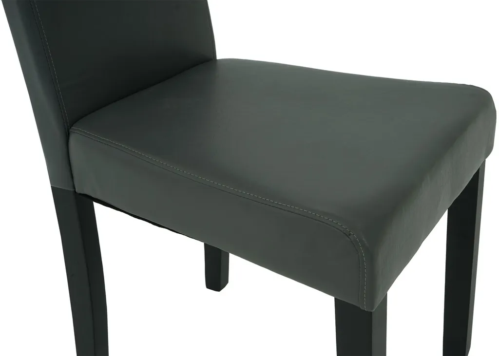 4er-Set Esszimmerstuhl MCW-J99, Küchenstuhl Stuhl Polsterstuhl, Holz Kunstleder Grau, Schwarze Beine – Bild 9