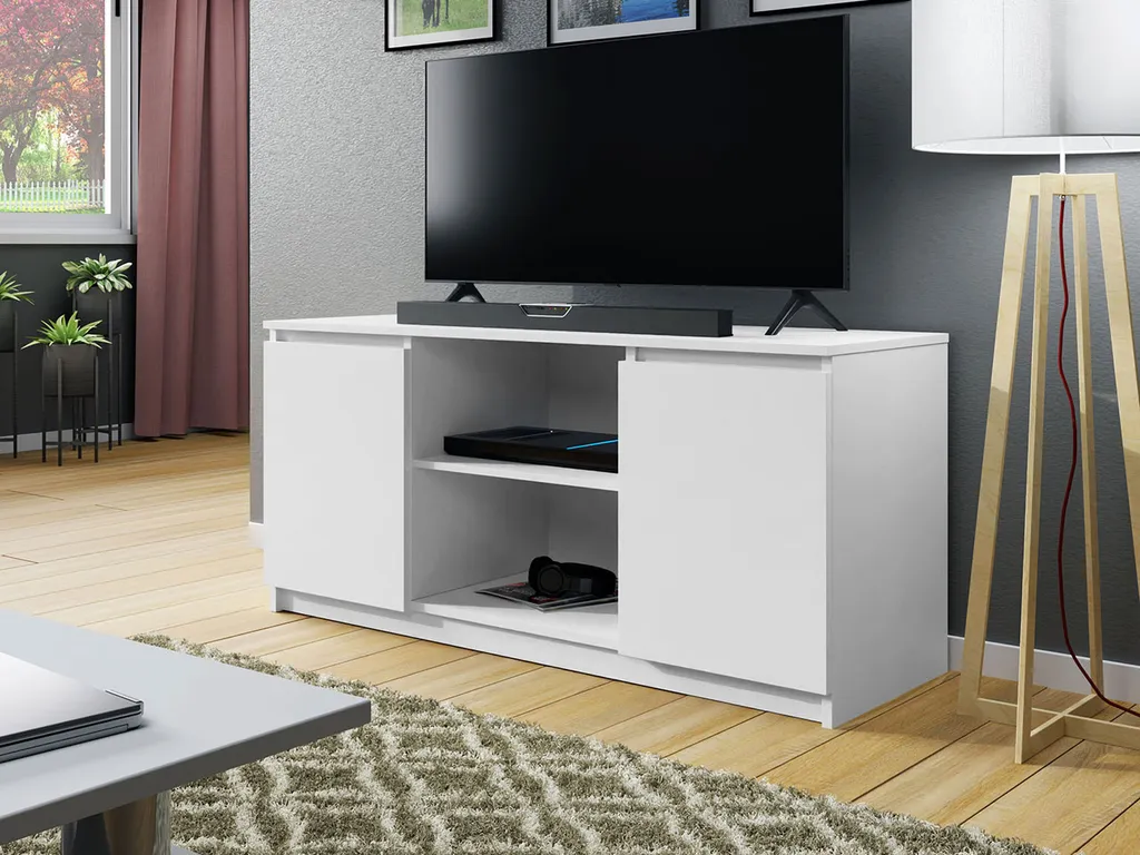 Mirjan24 TV-Lowboard Pateni, Stilvoll TV-Schrank, Praktisch TV-Kommode, Wohnzimmer Kollektion (Farbe: Weiß) – Bild 2