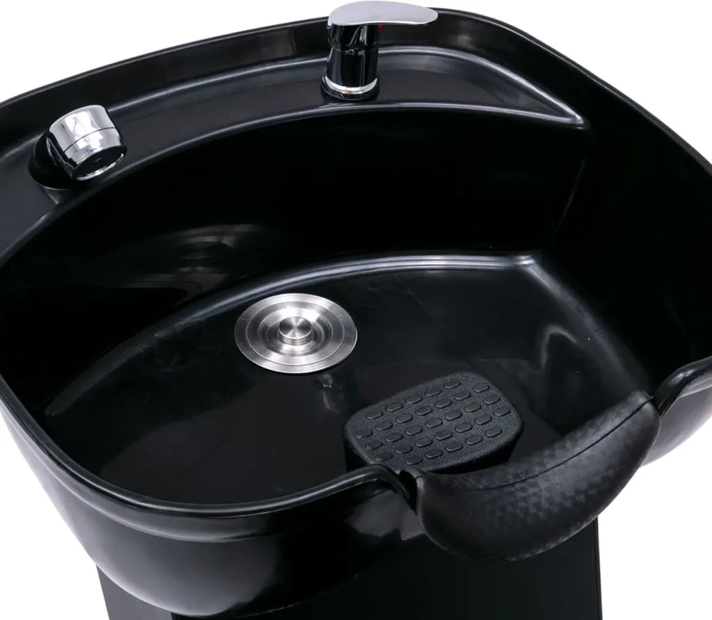 VidaXL Friseurstuhl Mit Waschbecken Schwarz 129x59x82 Cm Kunstleder – Bild 5