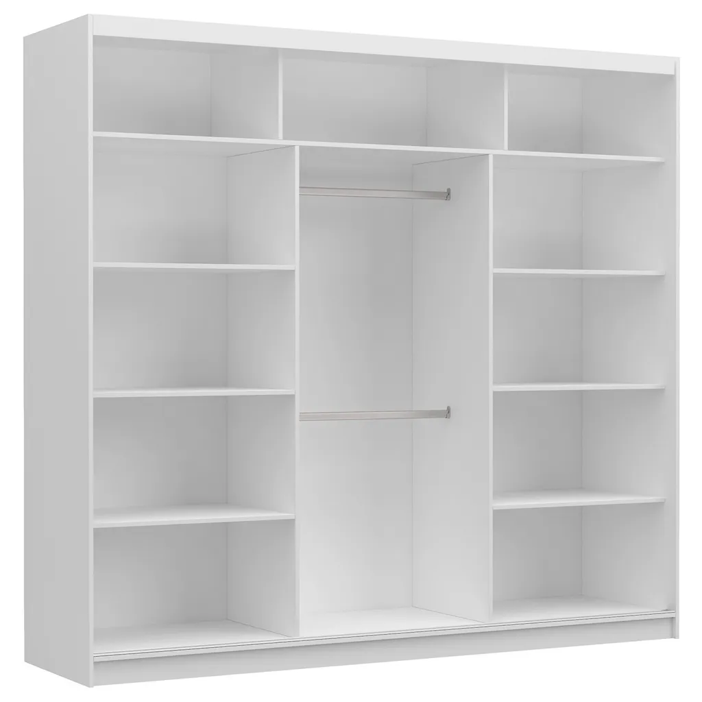 Grece - Flurschrank - Kleiderschrank Mit Spiegel - Schwebetürenschrank - Wardrobe - 240 Cm Grau – Bild 4