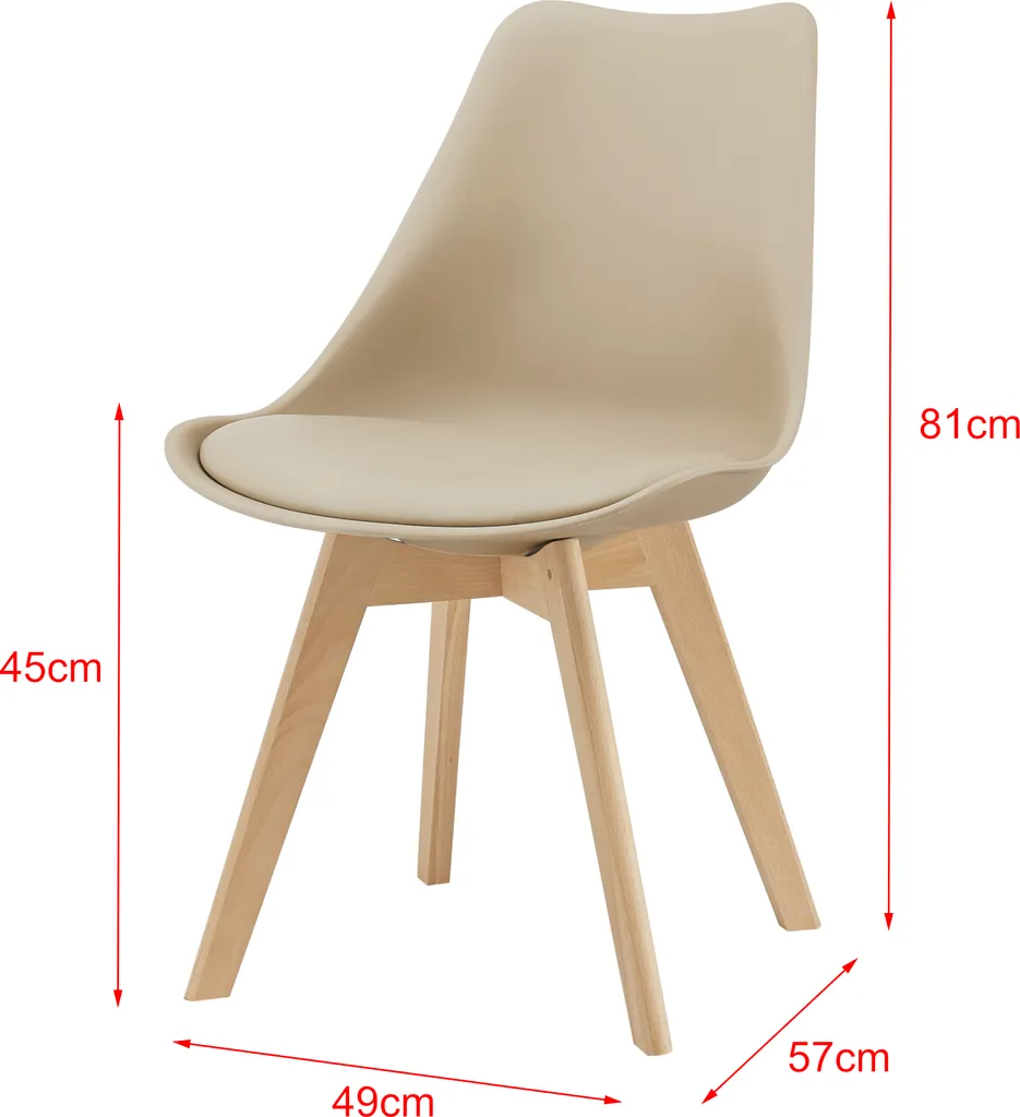 Esszimmerstuhl Dubrovnik 81 X 49 Cm 4er Set Polsterstuhl Wohnzimmerstuhl Küchenstuhl PolyurethanKunstleder Beige – Bild 2