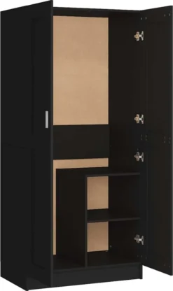 VidaXL Kleiderschrank Schwarz 82,5x51,5x180 Cm Holzwerkstoff