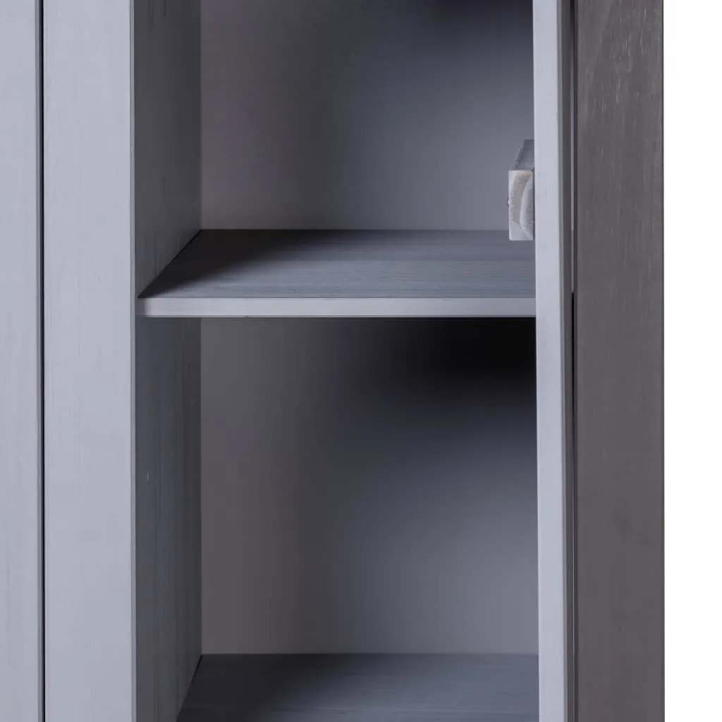 VidaXL Kleiderschrank 3-Türig Grau 118×50×171,5 Cm Kiefer Panama Serie – Bild 4