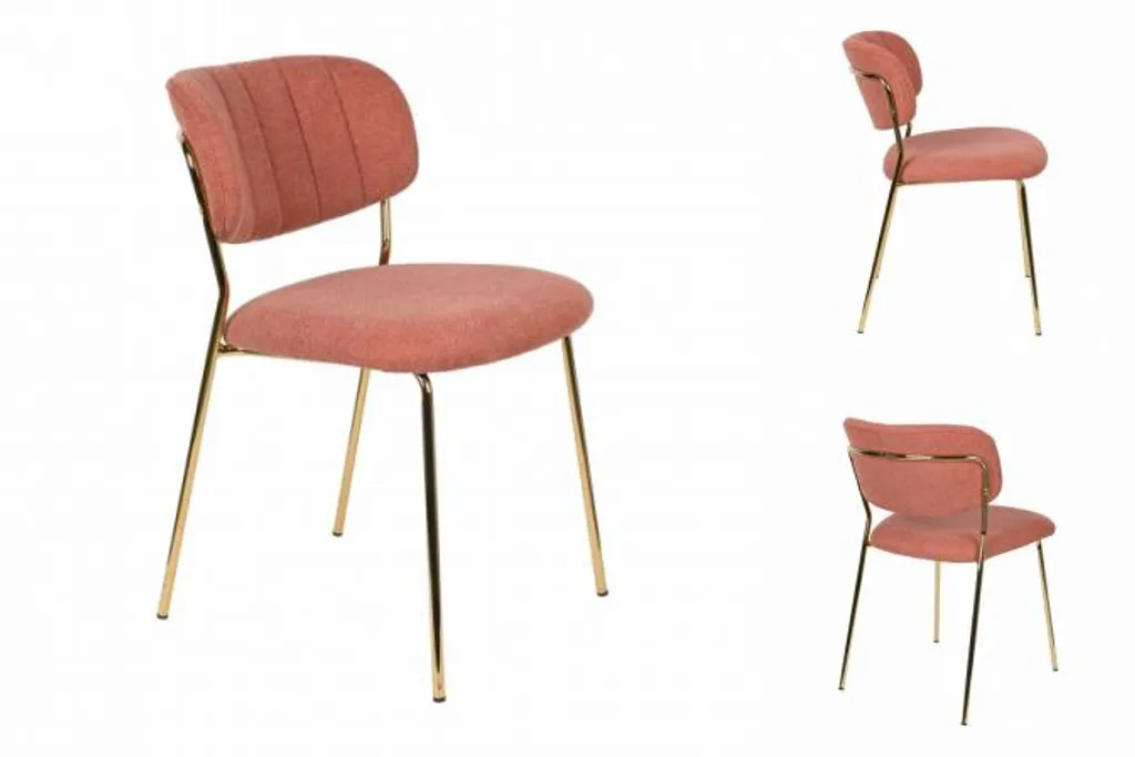 White Label Jolien 2-er Set Stühle Gold / Pink – Bild 18