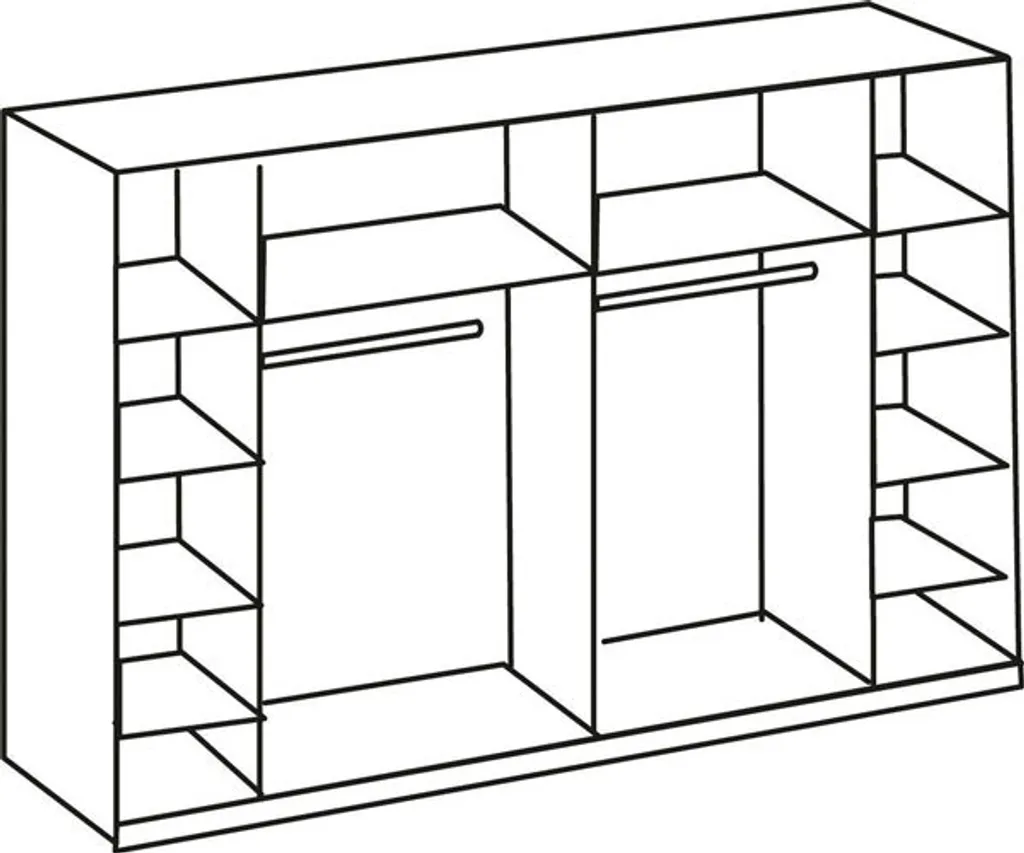 Schwebetürenschrank Kleiderschrank Schrank 270cm Spiegel Graphit Silver – Bild 2