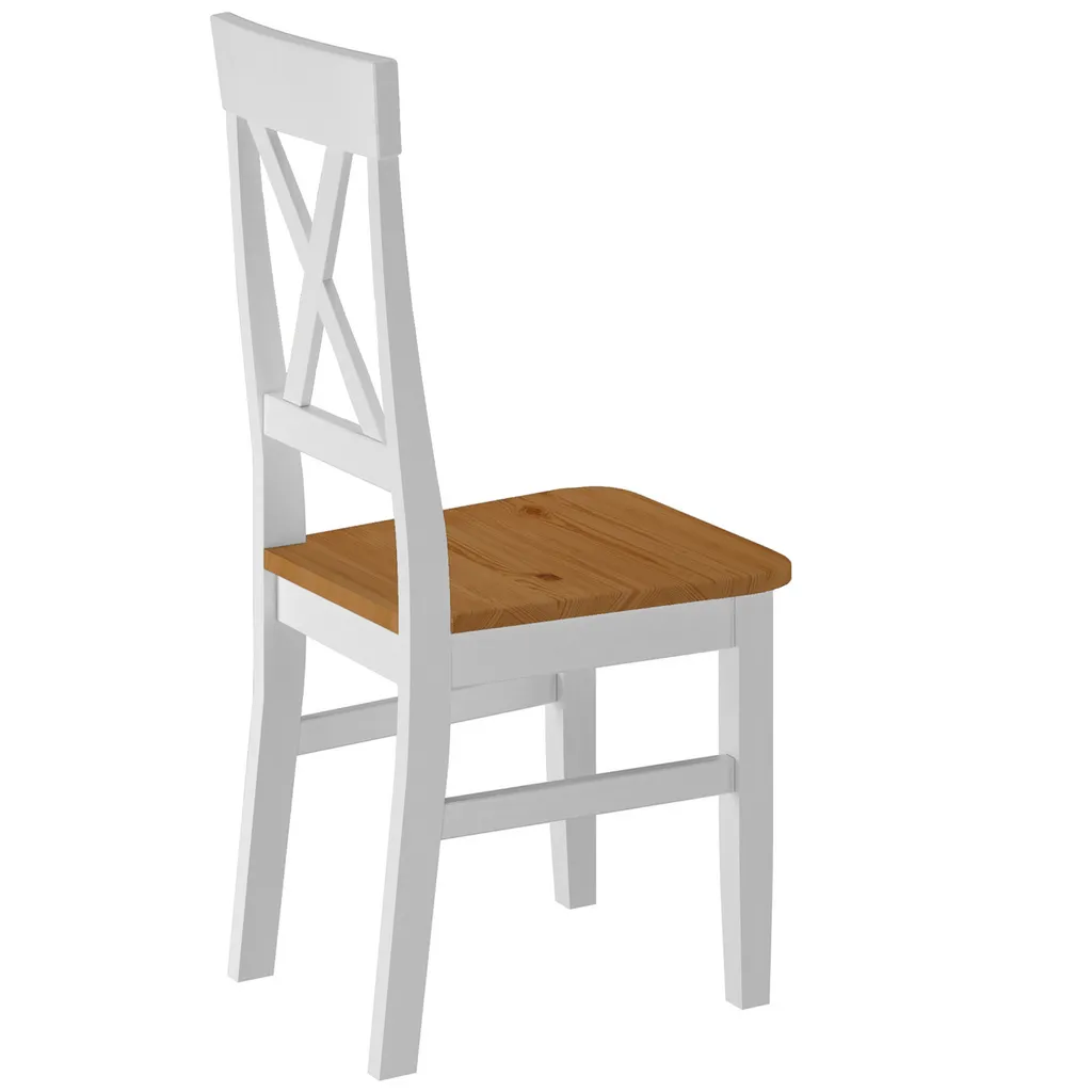 Küchenstuhl Massivholzstuhl Farbton Eiche Und Weiß Esszimmerstuhl Massivholz V-90.71-24WDoppelpack – Bild 6