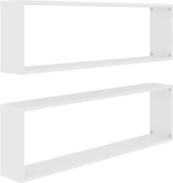 VidaXL Würfelregale 2 Stk. Weiß 100x15x30 Cm Holzwerkstoff