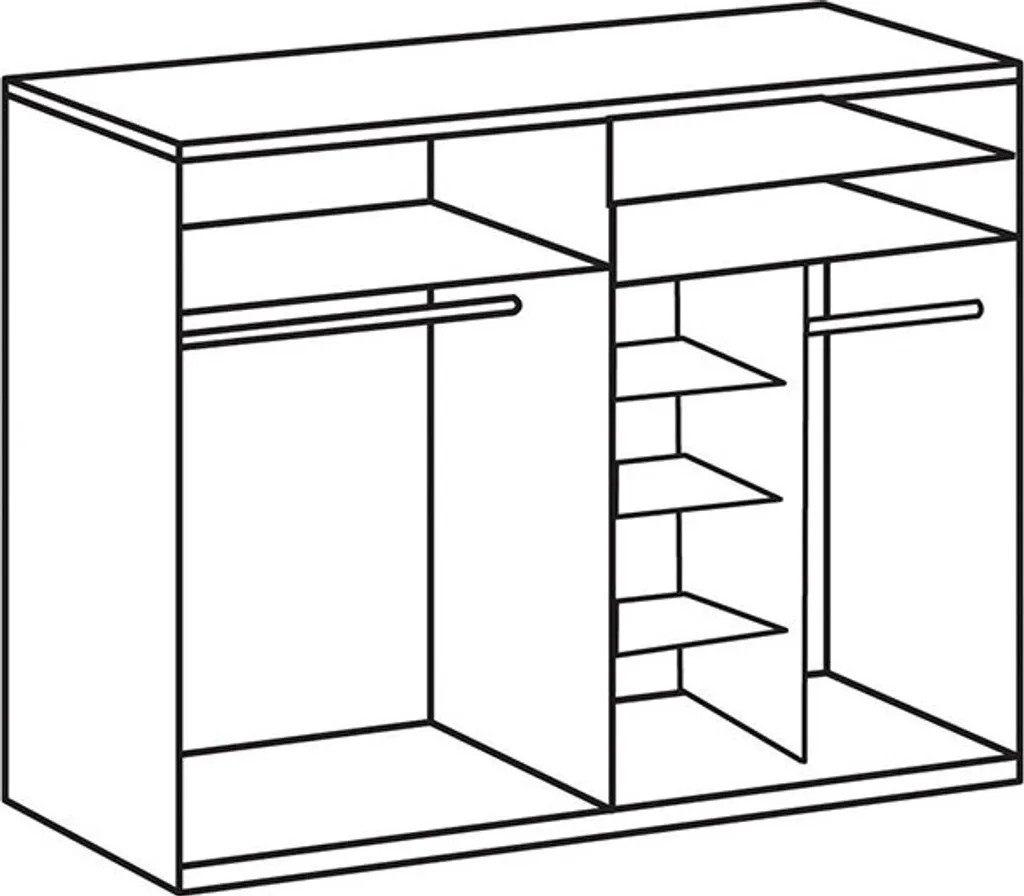 Schwebetürenschrank Kleiderschrank Bern 225cm Weiß Raw Steel – Bild 2