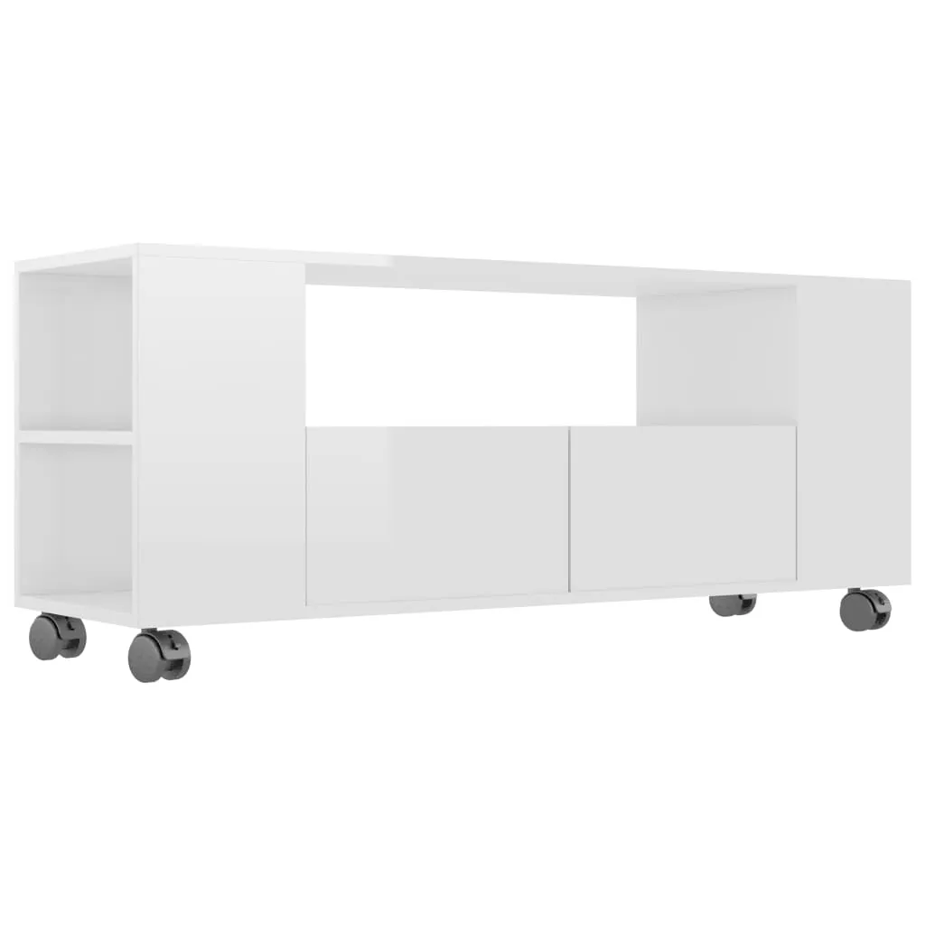 VidaXL TV-Schrank Hochglanz-Weiß 120x35x48 Cm Holzwerkstoff